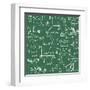 Seamless Math Elements on School Board.-Yaroslavna-Framed Art Print