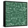 Seamless Math Elements on School Board.-Yaroslavna-Framed Stretched Canvas