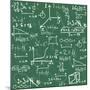 Seamless Math Elements on School Board.-Yaroslavna-Mounted Art Print