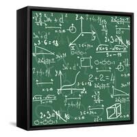Seamless Math Elements on School Board.-Yaroslavna-Framed Stretched Canvas