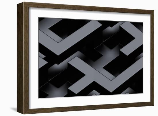 Seamless Metallic 3D Background-monarx3d-Framed Art Print