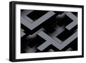 Seamless Metallic 3D Background-monarx3d-Framed Art Print