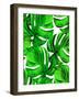 Seamless Monstera Leaves Pattern. Tropical Palm Leaves in Allover Composition. Design for Fashion O-rosapompelmo-Framed Art Print