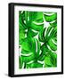 Seamless Monstera Leaves Pattern. Tropical Palm Leaves in Allover Composition. Design for Fashion O-rosapompelmo-Framed Art Print