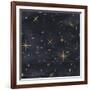 Seamless Night Sky Pattern. Elegant Stars Background-Irtsya-Framed Art Print