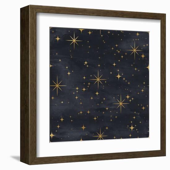 Seamless Night Sky Pattern. Elegant Stars Background-Irtsya-Framed Art Print