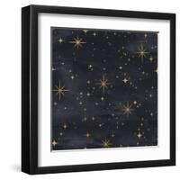 Seamless Night Sky Pattern. Elegant Stars Background-Irtsya-Framed Art Print