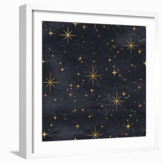 Seamless Night Sky Pattern. Elegant Stars Background-Irtsya-Framed Art Print