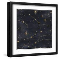 Seamless Night Sky Pattern. Elegant Stars Background-Irtsya-Framed Art Print