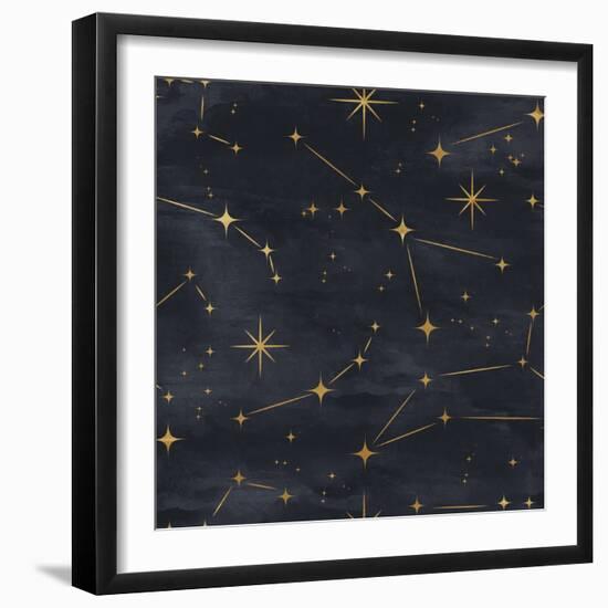 Seamless Night Sky Pattern. Elegant Stars Background-Irtsya-Framed Art Print