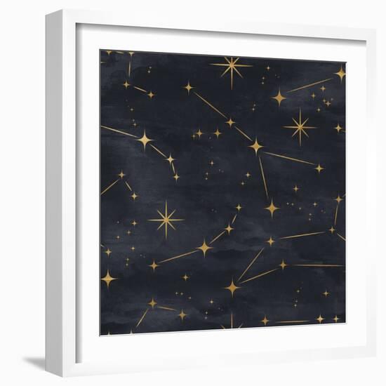 Seamless Night Sky Pattern. Elegant Stars Background-Irtsya-Framed Art Print