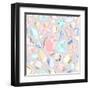 Seamless Pastel Diamonds Pattern. Background With Colorful Gemstones-cherry blossom girl-Framed Art Print