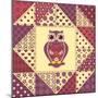 Seamless Patchwork Owl Pattern 2-nad_o-Mounted Art Print