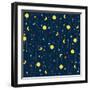 Seamless Pattern Child Background. Moon and Stars.-Pani Monica-Framed Photographic Print
