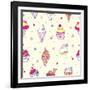 Seamless Pattern Delicious Ice Cream.-Natalia-flurno-Framed Art Print