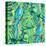 Seamless Pattern Element of Two Ara Parrots and Leaves of Monstera-NadiiaZ-Stretched Canvas