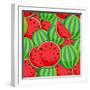 Seamless Pattern from Watermelon. Illustration-Yulia Gapeenko-Framed Art Print