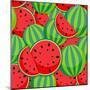 Seamless Pattern from Watermelon. Illustration-Yulia Gapeenko-Mounted Art Print