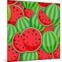 Seamless Pattern from Watermelon. Illustration-Yulia Gapeenko-Mounted Art Print