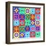 Seamless Pattern Holiday Cheerful Bright Design - Illustration-Fotinia-Framed Art Print