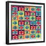 Seamless Pattern In Retro Style With Cameras-incomible-Framed Art Print