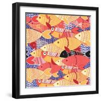 Seamless Pattern of Bright Fish-Tatiana Korchemkina-Framed Art Print