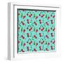 Seamless Pattern of Cherry -1-Chekmareva Irina-Framed Art Print