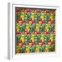 Seamless Pattern of Colorful Small Patterns in Vintage Style-DarkInk-Framed Art Print