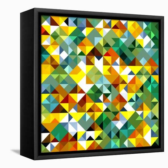 Seamless Pattern Of Geometric Shapes-Login-Framed Stretched Canvas