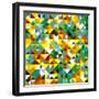 Seamless Pattern Of Geometric Shapes-Login-Framed Art Print