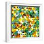 Seamless Pattern Of Geometric Shapes-Login-Framed Art Print