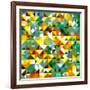 Seamless Pattern Of Geometric Shapes-Login-Framed Art Print