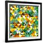 Seamless Pattern Of Geometric Shapes-Login-Framed Art Print