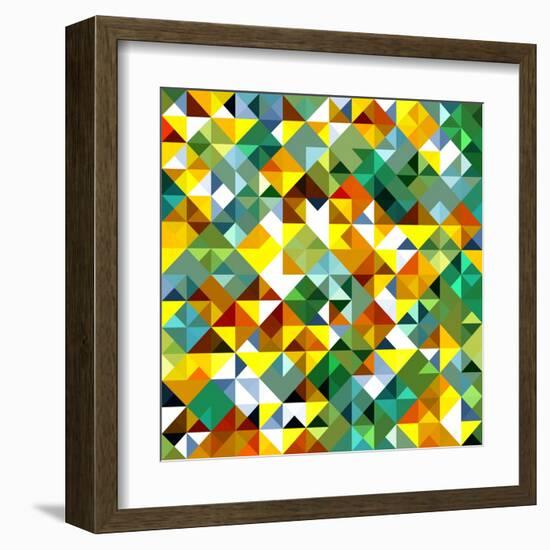 Seamless Pattern Of Geometric Shapes-Login-Framed Art Print