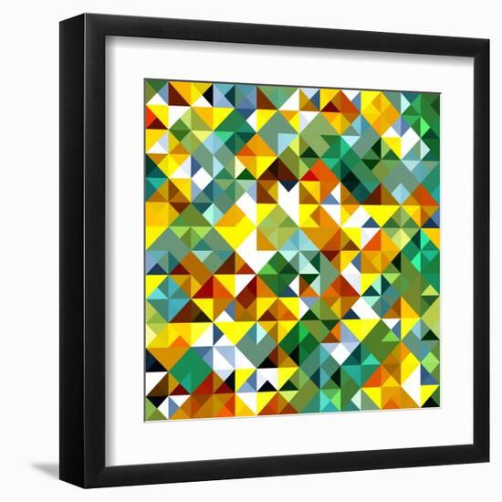 Seamless Pattern Of Geometric Shapes-Login-Framed Art Print