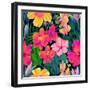 Seamless Pattern of Orchid and Hybiscus Flowers-Nebula Cordata-Framed Photographic Print