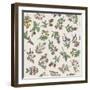 Seamless Pattern of Various Hand Drawn Herbs and Flowers-ONYXprj-Framed Art Print