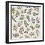 Seamless Pattern of Various Hand Drawn Herbs and Flowers-ONYXprj-Framed Art Print