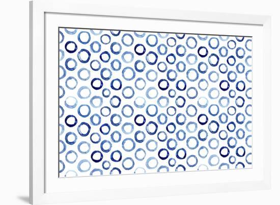 Seamless Pattern of Watercolor Blue Circles in Polka Dot Style-Katerina Izotova Art Lab-Framed Art Print