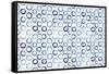 Seamless Pattern of Watercolor Blue Circles in Polka Dot Style-Katerina Izotova Art Lab-Framed Stretched Canvas