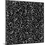 Seamless Pattern: Simple Numbers On Blackboard Background-pashabo-Mounted Art Print