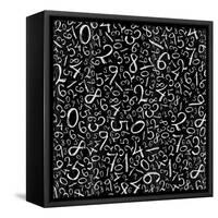 Seamless Pattern: Simple Numbers On Blackboard Background-pashabo-Framed Stretched Canvas