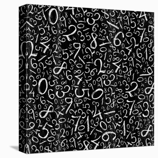 Seamless Pattern: Simple Numbers On Blackboard Background-pashabo-Stretched Canvas