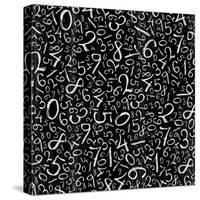 Seamless Pattern: Simple Numbers On Blackboard Background-pashabo-Stretched Canvas