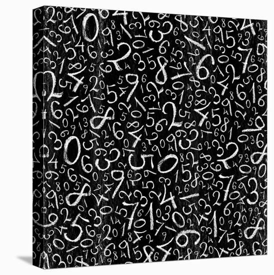 Seamless Pattern: Simple Numbers On Blackboard Background-pashabo-Stretched Canvas