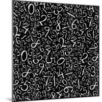 Seamless Pattern: Simple Numbers On Blackboard Background-pashabo-Mounted Art Print