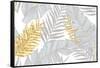 Seamless Pattern with Banana and Golden Palm Leaves in Vector-julia_blnk-Framed Stretched Canvas