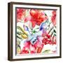 Seamless Pattern with Beautiful Lily Flowers-Ateli-Framed Art Print