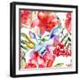 Seamless Pattern with Beautiful Lily Flowers-Ateli-Framed Art Print