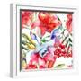 Seamless Pattern with Beautiful Lily Flowers-Ateli-Framed Art Print